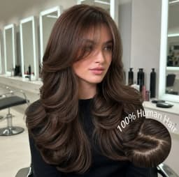 2# Dark Chocolate Brown Natural Straight 100% Silk Base 100% Human Hair Wigs Peruvian Glueless #2 6x6 Silk Top Lace Frontal Wigs