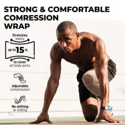 1Roll Premium Elastic Bandage Wrap – Strong Compression Bandage Wrap with Extra Clips for Sports, Sprains, Wrist, Ankle and Foot