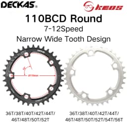 DECKAS KEOS 110BCD Chainring 36T-52T Bicycle Chainwheel forShimano SRAM 5 Bolt Road Bike Narrow Wide Crank Bike Accessories