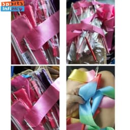 2/4/6 Meters Colorful Gym Dance Ribbon Rhythmic Girl Art Gymnastics Ballet Streamer Twirling Rod Rainbow Stick Sports Training