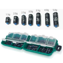 DNDYUJU 25-130pcs/box Lead Sinker Fishing Ruler Lead Set Quick Replace 1.5g-5.0g Weight Sinkers Fishing Accessories Tackle Pesca