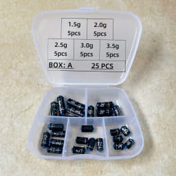 DNDYUJU 25-130pcs/box Lead Sinker Fishing Ruler Lead Set Quick Replace 1.5g-5.0g Weight Sinkers Fishing Accessories Tackle Pesca