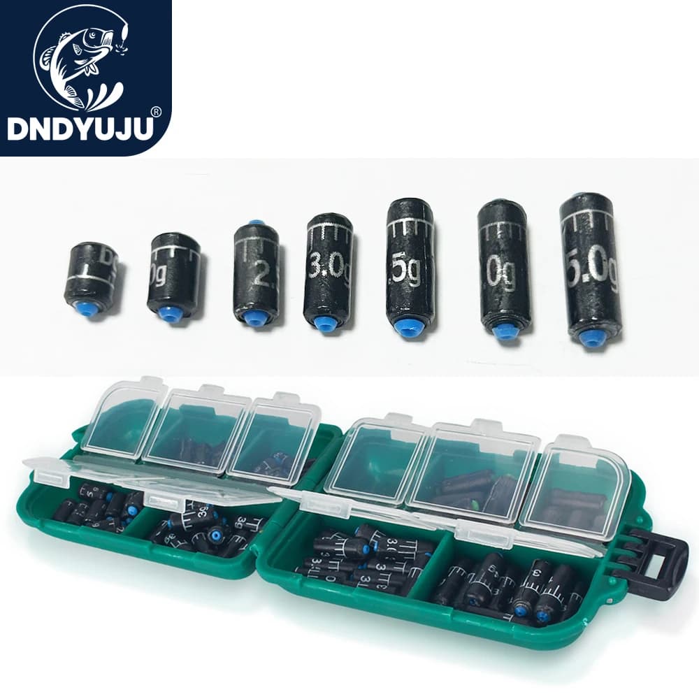 DNDYUJU 25-130pcs/box Lead Sinker Fishing Ruler Lead Set Quick Replace 1.5g-5.0g Weight Sinkers Fishing Accessories Tackle Pesca