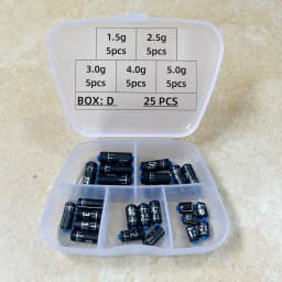 DNDYUJU 25-130pcs/box Lead Sinker Fishing Ruler Lead Set Quick Replace 1.5g-5.0g Weight Sinkers Fishing Accessories Tackle Pesca