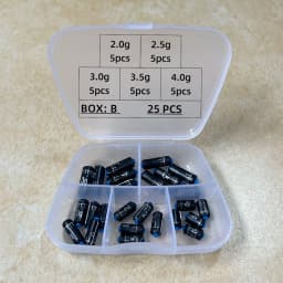 DNDYUJU 25-130pcs/box Lead Sinker Fishing Ruler Lead Set Quick Replace 1.5g-5.0g Weight Sinkers Fishing Accessories Tackle Pesca