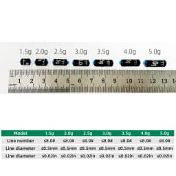 DNDYUJU 25-130pcs/box Lead Sinker Fishing Ruler Lead Set Quick Replace 1.5g-5.0g Weight Sinkers Fishing Accessories Tackle Pesca