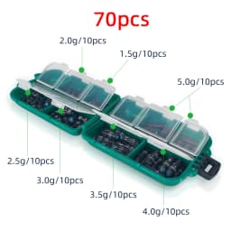 DNDYUJU 25-130pcs/box Lead Sinker Fishing Ruler Lead Set Quick Replace 1.5g-5.0g Weight Sinkers Fishing Accessories Tackle Pesca