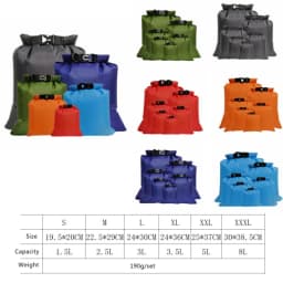 1.5L 2.5L 3L 3.5L 5L 8L 6PCS Waterproof Dry Bag Pack Sack Swimming Rafting Kayaking River Trekking Floating Sailing Boating Bag