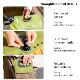 BISINNA Outdoor Mini Folding Water Bag Camping 8L Large Capacity Portable Water Bag Thickened Soft Food Grade Water Storage Bag