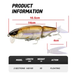 Swimbait Big Fishing Lure Artificial Hard Bait 55G Jointed Fishing Lure for Predator Wobbler Minnow Pike