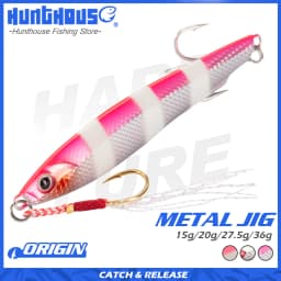 Hunthouse Metal Jig Flshing Lure Slow Cast Sinking Jigging Hard Bait Spoon Spinning 15/20/27.5/36g Trolling Sea Bass Trout Fish