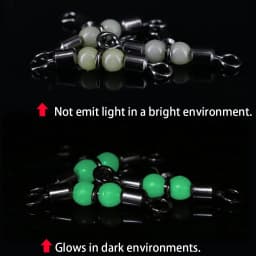 DNDYUJU 10pcs 3 Way Rolling Cross Line Swivels Fishing With Luminous Beads Fishing Tee Hooks Line for Fishing Accessories Tackle