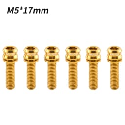 MUQZI 6PCS Titanium Bolts M5x15 M5x17 Bicycle Handlebar Stem Screw With Washer