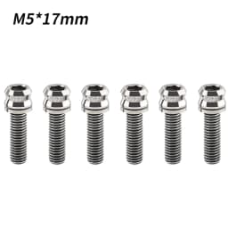 MUQZI 6PCS Titanium Bolts M5x15 M5x17 Bicycle Handlebar Stem Screw With Washer
