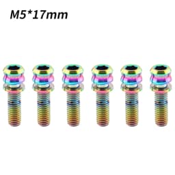 MUQZI 6PCS Titanium Bolts M5x15 M5x17 Bicycle Handlebar Stem Screw With Washer