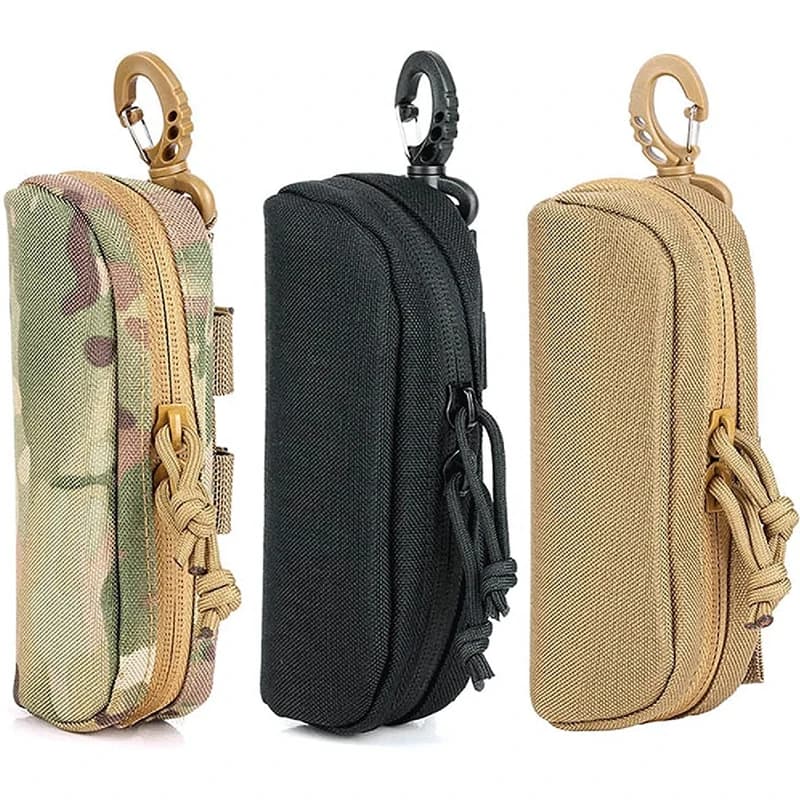 Tactical MOLLE Eyeglass Case Hunting Shockproof Protective Goggles Box Portable Outdoor Sunglasses Case-1000D Nylon