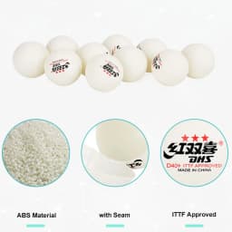DHS Seamed Table Tennis Balls D40+ ABS New Material 10 Pcs/Box Professional ITTF Approved Ping Pong Balls for Training