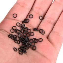 OUZEY 100Pcs Carp Fishing Round Connector Rig Ring Stainless Steel Quick Change Matt Black O rings Fishing Tackle Accessories