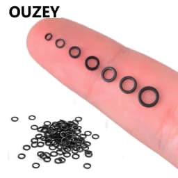 OUZEY 100Pcs Carp Fishing Round Connector Rig Ring Stainless Steel Quick Change Matt Black O rings Fishing Tackle Accessories