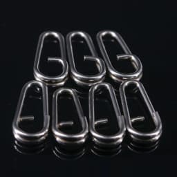 DNDYUJU 20-100pcs Stainless Steel Bent Dead Oval Split Rings Loop Lure Fishing Connector Fishing Hook Snap Fake Bait Swivel Snap