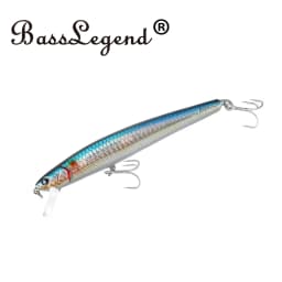 BassLegend Fishing Artificial Bait Slow Floating Minnow Flash Shallow Wobbler Jerkbait Shad Sea Bass Pike Lure 130SF 90SF
