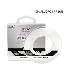 FTK Fishing Line 50M/100M 100% Fluorocarbon Fishing Lines 5.5-130.9LB Carbon Fiber Leader Fly Line Fast Sinking Carp Fishing