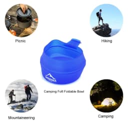 Widesea Camping 250ml Soft Folding Cup Tableware Cookware Portable Handle Outdoor Pocket Bowl Tourism Mug Hiking Backpacking TPE