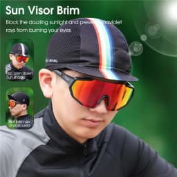 WEST BIKING Summer Cycling Cap with Brim Anti-UV Breathable Quick Dry Bike Hat Elastic Fits 52-62cm for Men Women Running Fishin