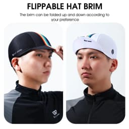 WEST BIKING Summer Cycling Cap with Brim Anti-UV Breathable Quick Dry Bike Hat Elastic Fits 52-62cm for Men Women Running Fishin