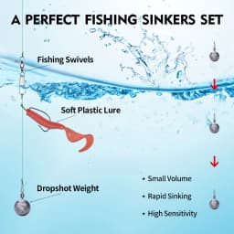 PROBEROS 10pcs Water Drop Twist Ring Lead Pendants,Precision Water Drop Weights,3.5/5/7/10/14/20g,Fishing Gear Accessories