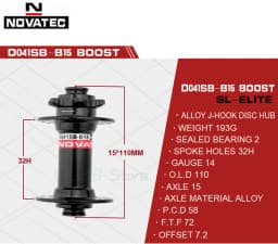 Novatec Mtb front hub 32 hole Boost hub D041SB-15 15x110mm Thru 15x100mm