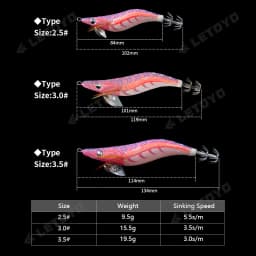 LETOYO luminous 3 colors squid bait squid jig eging Artificial bait Webfoot octopus egi lure cuttlefish fishing lures squid hook