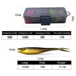 61 Pieces/Set of Bionic Fish Soft Bait Fishing Gear with Hook Storage Box, Soft and Portable Outdoor Fishing Gear