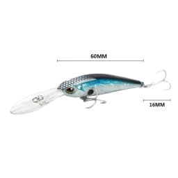 Fishing Lure Long Lip Minnow Wobbler Lure 6cm 6g Deep Diving Floating Jerkbait Swimbait Artificial Hard Bait Trout Bass Bait
