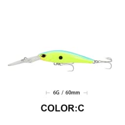 Fishing Lure Long Lip Minnow Wobbler Lure 6cm 6g Deep Diving Floating Jerkbait Swimbait Artificial Hard Bait Trout Bass Bait