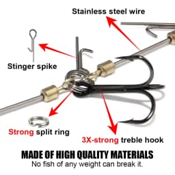 Spinpoler Multi-Depth Pike Stinger Rigs Fishing Hook #6 #1/0 #2/0 With Sinker Weight 5g 7g 10g 15g 20g Systerm Kit For Swimbait