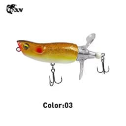 Popper Fishing Lures Top Water Hard Baits Whopper Plopper Soft Rotating Tail 85mm 15g Popper Wobblers For Bass Pike