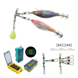 New 8# 10# Luya Shrimp Fishing Group Luminous Ball Bearing Rolling and Rotating Solid Ring Buckle Set Pin Set Fishing Connector