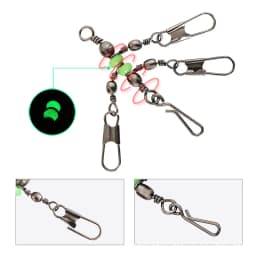 New 8# 10# Luya Shrimp Fishing Group Luminous Ball Bearing Rolling and Rotating Solid Ring Buckle Set Pin Set Fishing Connector