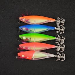 Ackibbik 5pcs/set Glow Squid Jig Lure Saltwater Octopus Lures Squid Jigs Shrimp Fishing Lure Cuttlefishg Fishing Accessories