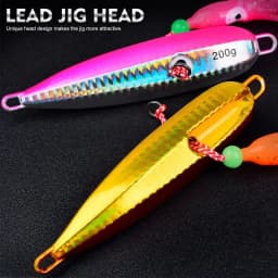 1PC Slow Pitch Jigging Lure Dual Hook Glow-in-the-Dark Slow Jig Fishing Bait 60g-180g 200g For Offshore Saltwater Boat Fishing