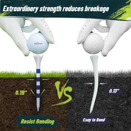【20pcs】70mm/83mm Colored Striped Golf Tee - Durable Four-fork Plastic Golf Tee Set - High-end Golf Accessories for Men and Women