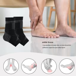 1Pcs Adjustable Ankle Brace Compression Sleeve, Arch Support & Foot Stabilizer, Elastic Wrap for Plantar Fasciitis, Achilles