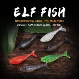 SUNMILE 20pcs Fishing Soft Bait Worm Artificial Baits 3.6cm/0.8g Rock Fishing Wobblers Leurre Souple Lure Perch Trout Bass Lures