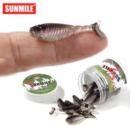 SUNMILE 20pcs Fishing Soft Bait Worm Artificial Baits 3.6cm/0.8g Rock Fishing Wobblers Leurre Souple Lure Perch Trout Bass Lures