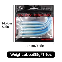 WEIHE 5pcs 14cm 6.3g Soft Fishing Lure Seabass Artificial Bait Electric Eel Shad Eel Needfish Fishing Tackle
