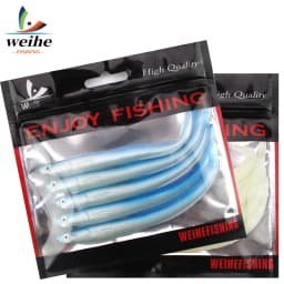 WEIHE 5pcs 14cm 6.3g Soft Fishing Lure Seabass Artificial Bait Electric Eel Shad Eel Needfish Fishing Tackle
