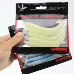 WEIHE 5pcs 14cm 6.3g Soft Fishing Lure Seabass Artificial Bait Electric Eel Shad Eel Needfish Fishing Tackle