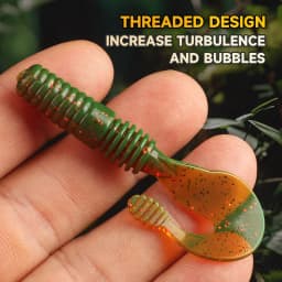 Supercontinent Soft Lure Grub Worm Power Tail 7cm Grub Screw Thread Wobbler Swimbait For Bass Trout