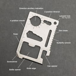Stainless Steel EDC Pocket Tool 11 in 1 Credit Card Portable Multi Function Survival Tool For Outdoor Camping Hunting Traveling